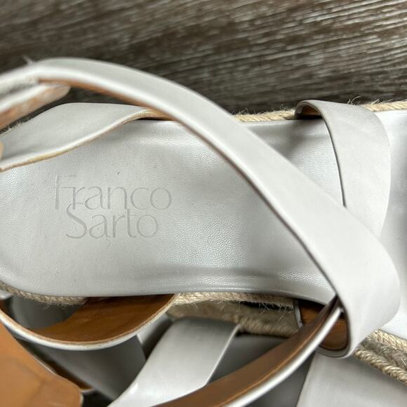 GUC Franco Sarto Tabatha Gray Espadrille Platform Wedge Sandal Size 7.5 Summer - Picture 8 of 9